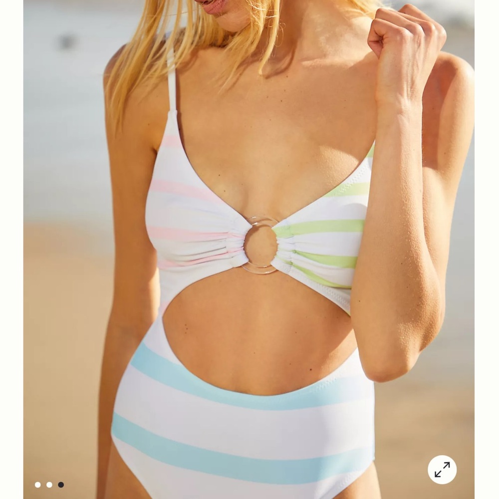 Anthropologie NWT Solid & Striped Cut-Out One-Piece Swimsuit | Size XL